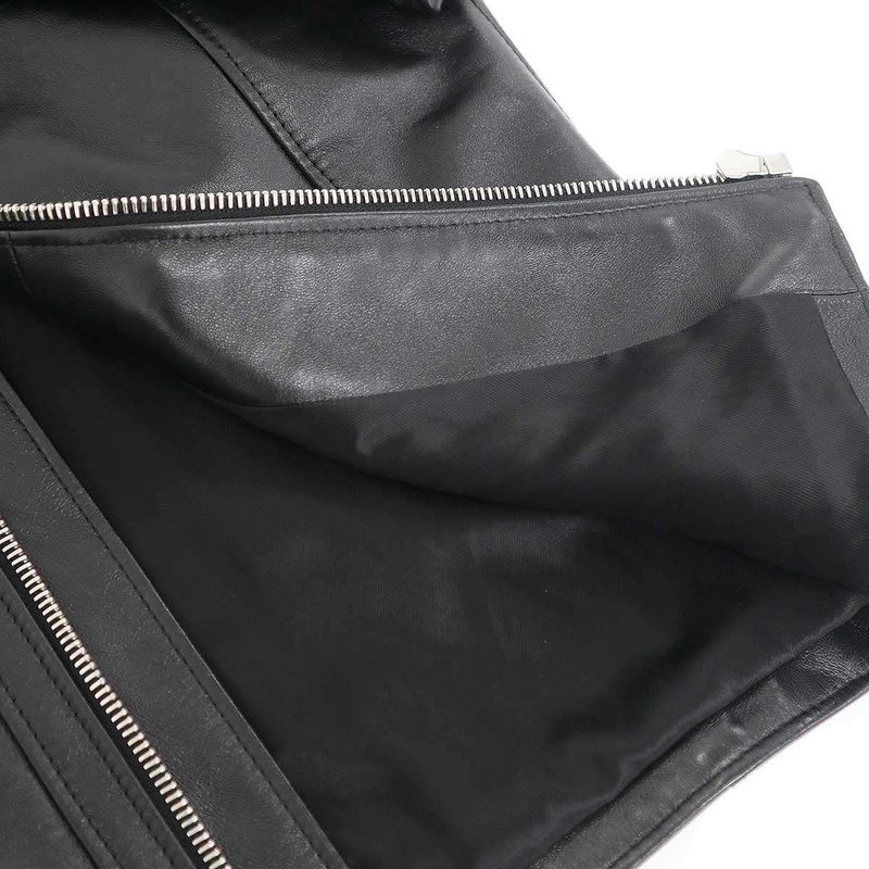 Celine Soft Lambskin Classic Straight Leather Jacket Black 44
