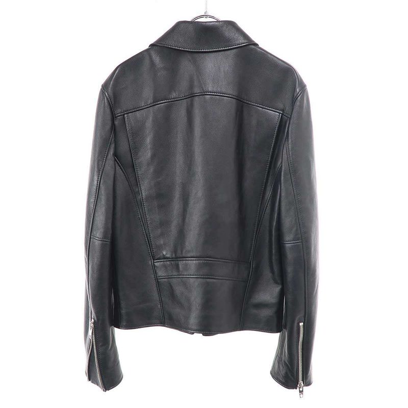Celine Soft Lambskin Classic Straight Leather Jacket Black 44