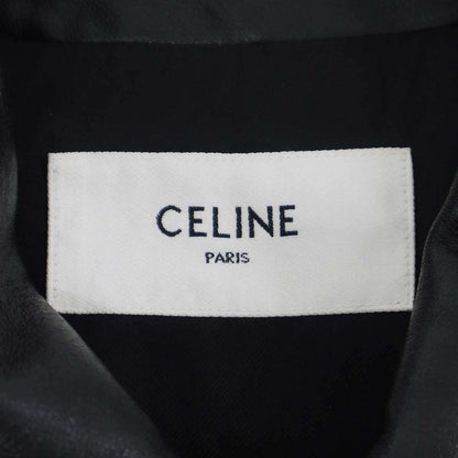 Celine Soft Lambskin Classic Straight Leather Jacket Black 44