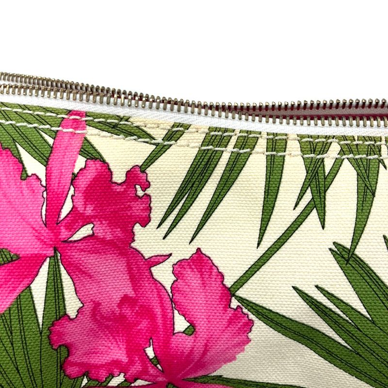 Celine Vintage Botanical Flower Print Shoulder Bag White