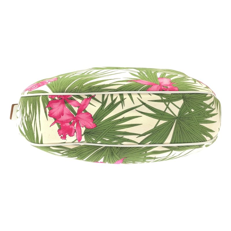 Celine Vintage Botanical Flower Print Shoulder Bag White
