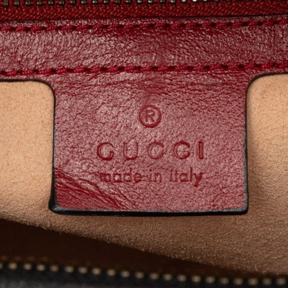 Gucci Bamboo GG Marmont Shoulder Bag 2-Way Black Red Leather