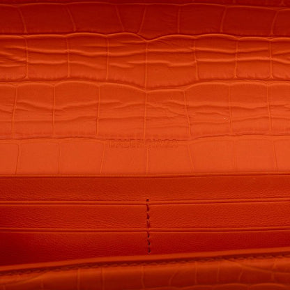 Balenciaga Gossip Crossbody Chain Shoulder Bag Orange Leather