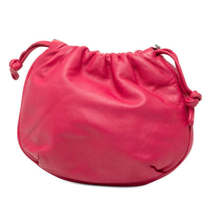 Loewe Anagram Drawstring Chain Shoulder Bag Pink Leather