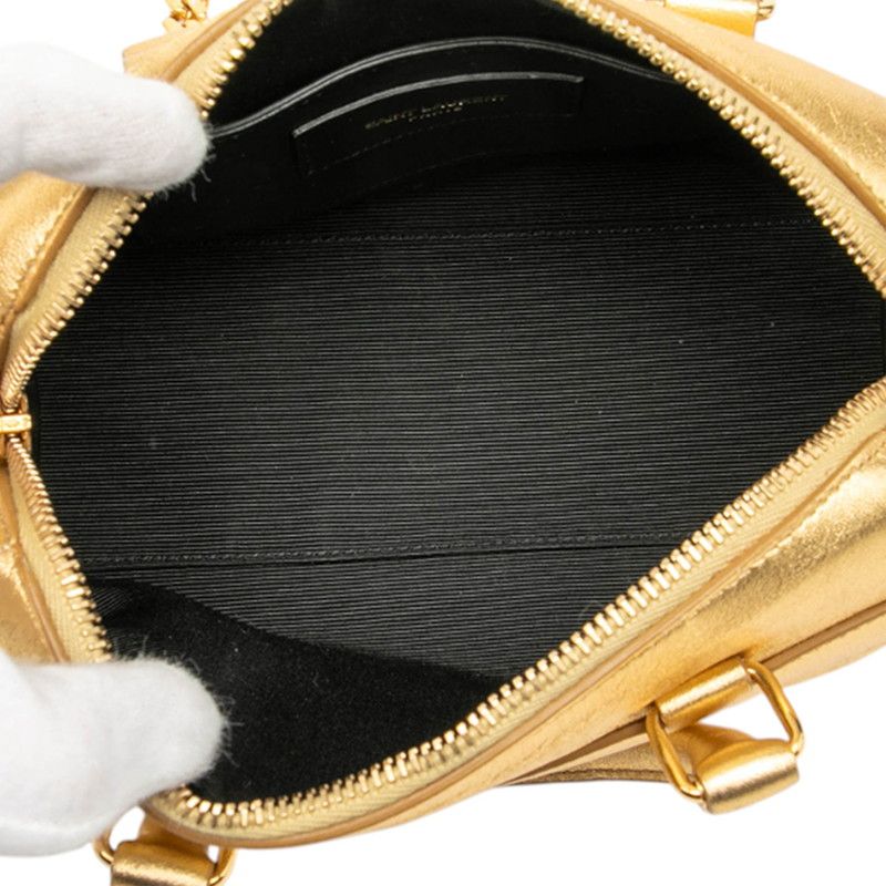 Saint Laurent Baby Duffle 2-Way Shoulder Bag Gold Leather