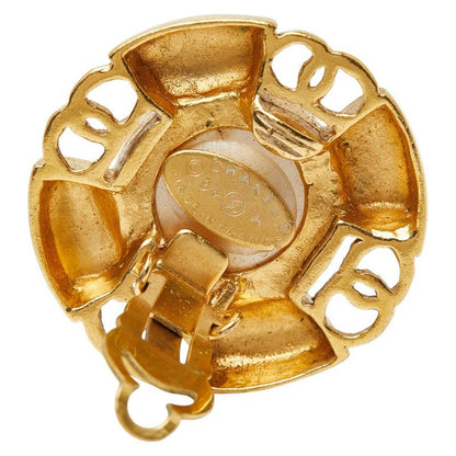 Chanel CC Logo Faux Pearl Metal