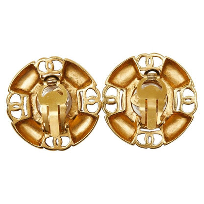 Chanel CC Logo Faux Pearl Metal