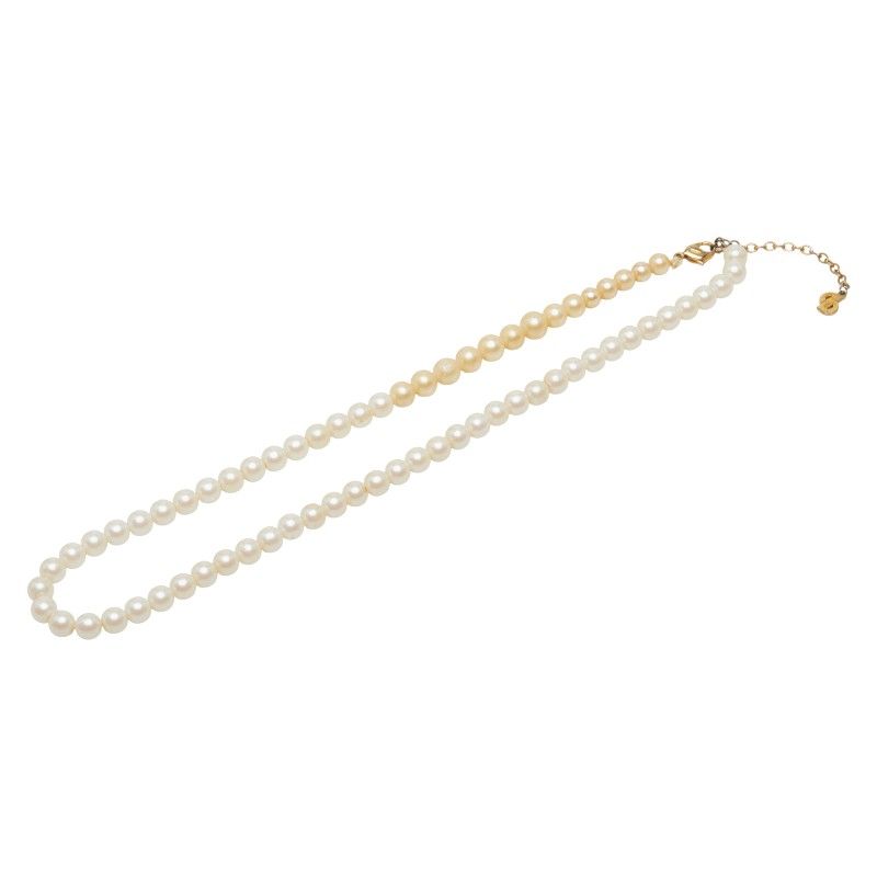 Dior Pearl Necklace Faux Plated