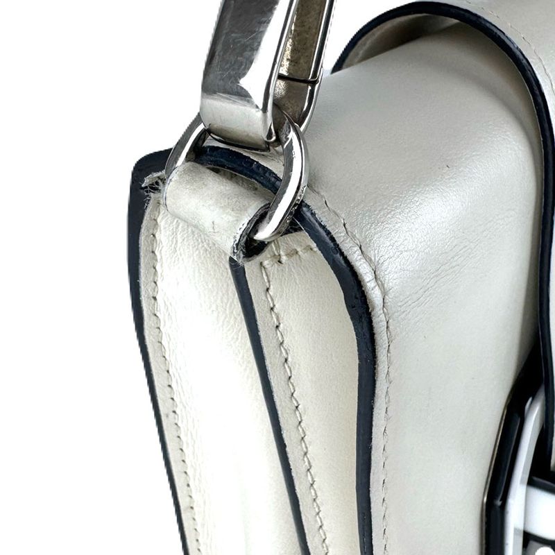 Prada Shoulder Bag Leather Ivory