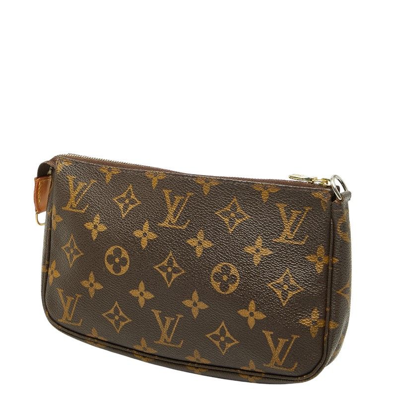 Louis Vuitton Monogram Pochette Brown Leather