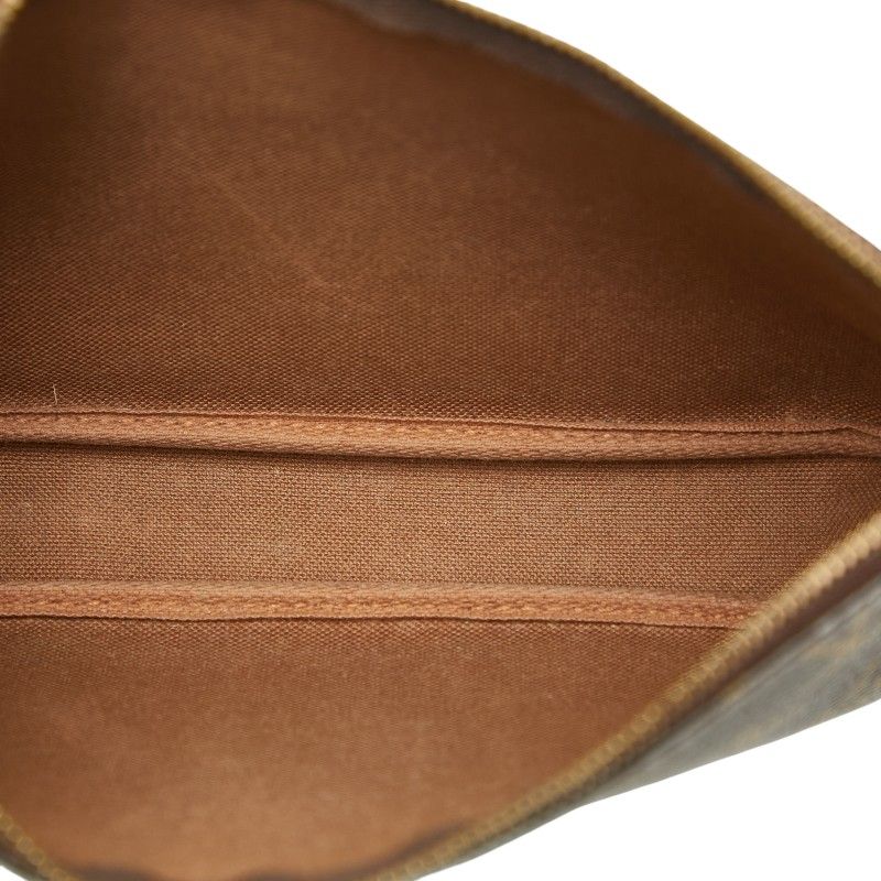 Louis Vuitton Monogram Pochette Brown Leather