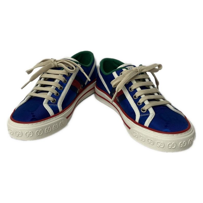 Gucci Sneakers 36 Blue Red Multi GG Pattern Sherry