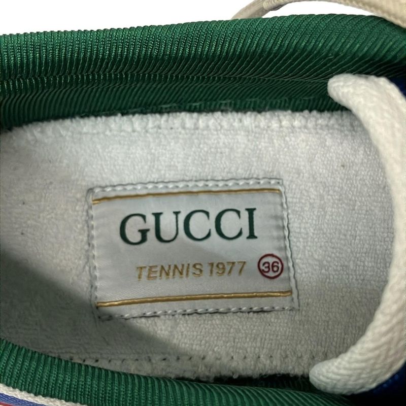 Gucci Sneakers 36 Blue Red Multi GG Pattern Sherry