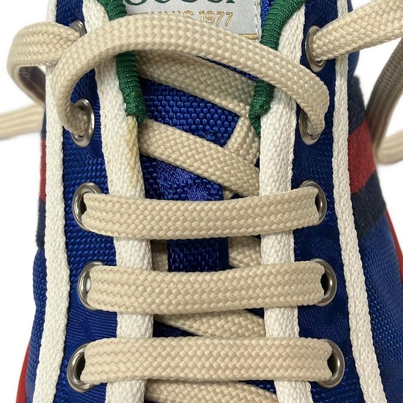 Gucci Sneakers 36 Blue Red Multi GG Pattern Sherry