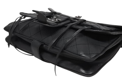 Chanel Paris Dallas Fringe Flap Saddle Bag Quilted Calfskin Black — view 8