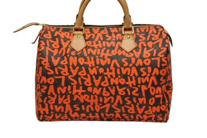 Louis Vuitton Stephen Sprouse Monogram Graffiti Speedy 30 Handbag Orange — view 3