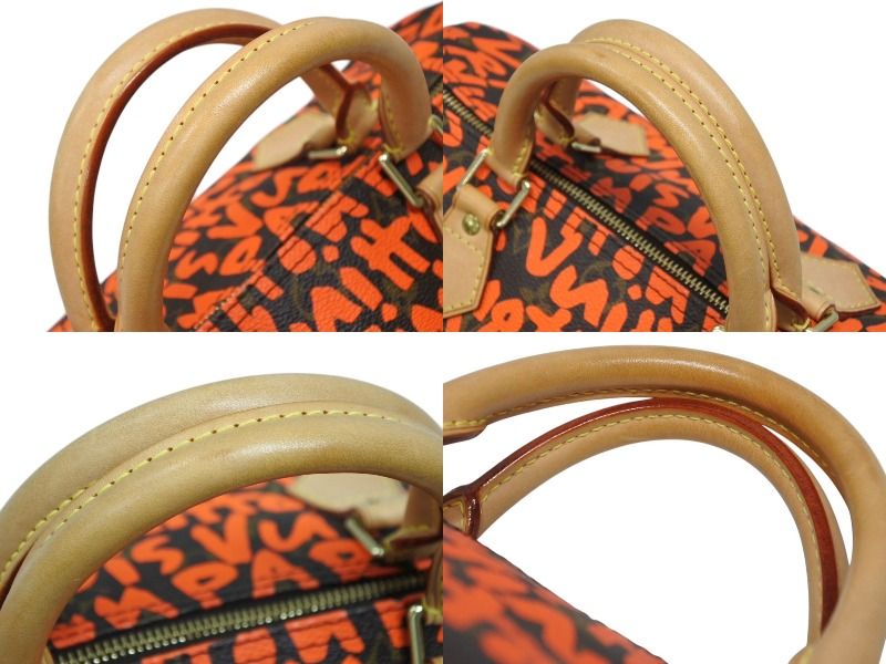 Louis Vuitton Stephen Sprouse Monogram Graffiti Speedy 30 Handbag Orange — view 8