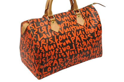 Louis Vuitton Stephen Sprouse Monogram Graffiti Speedy 30 Handbag Orange — view 4
