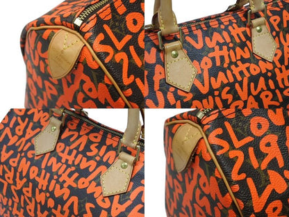 Louis Vuitton Stephen Sprouse Monogram Graffiti Speedy 30 Handbag Orange — view 5