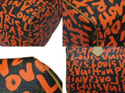 Louis Vuitton Stephen Sprouse Monogram Graffiti Speedy 30 Handbag Orange — view 7