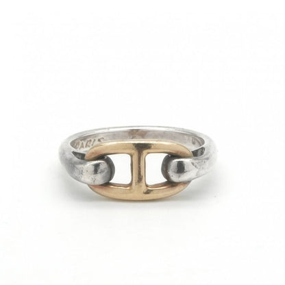 Hermes Chaine D'ancre Ring 750 925 Sterling Silver Gold