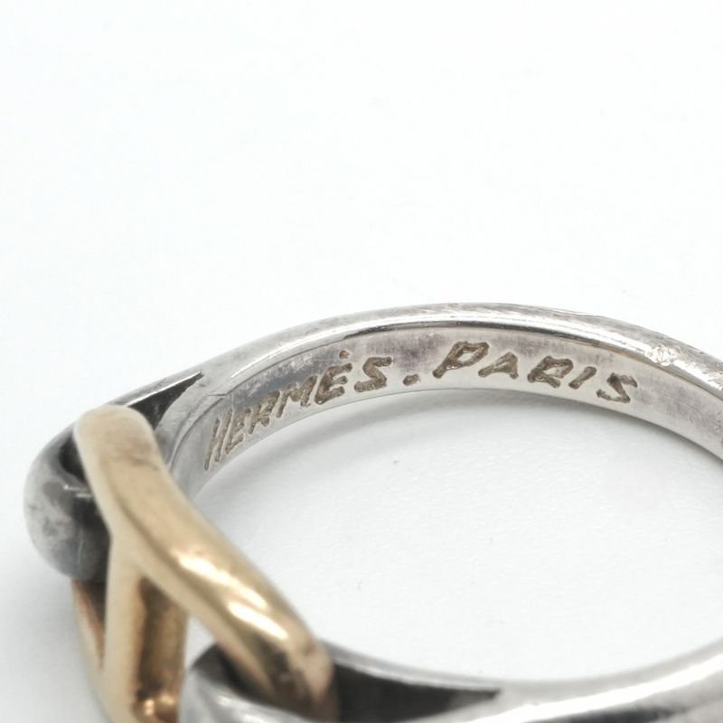 Hermes Chaine D'ancre Ring 750 925 Sterling Silver Gold