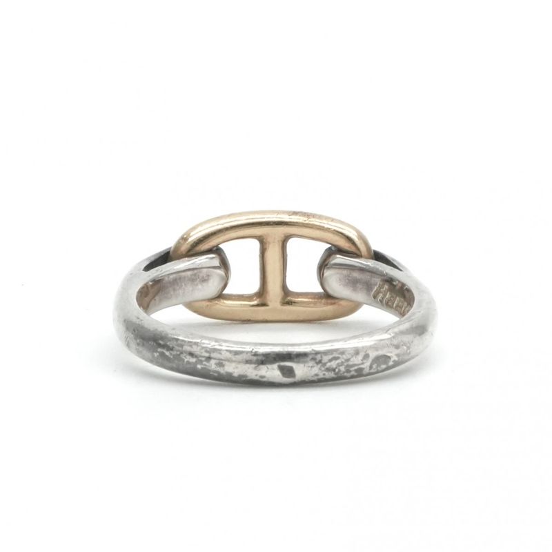 Hermes Chaine D'ancre Ring 750 925 Sterling Silver Gold