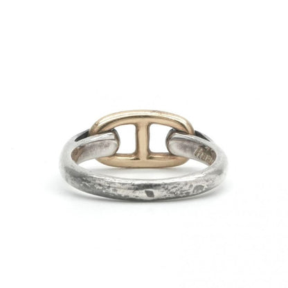 Hermes Chaine D'ancre Ring 750 925 Sterling Silver Gold