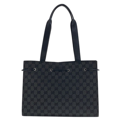 Gucci Black Silver GG Canvas Leather 002 Shoulder Bag