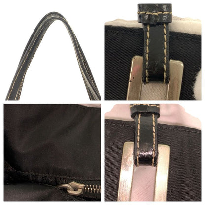 Prada Tessuto Black Silver Nylon Leather Tote