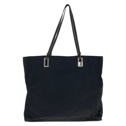 Prada Tessuto Black Silver Nylon Leather Tote