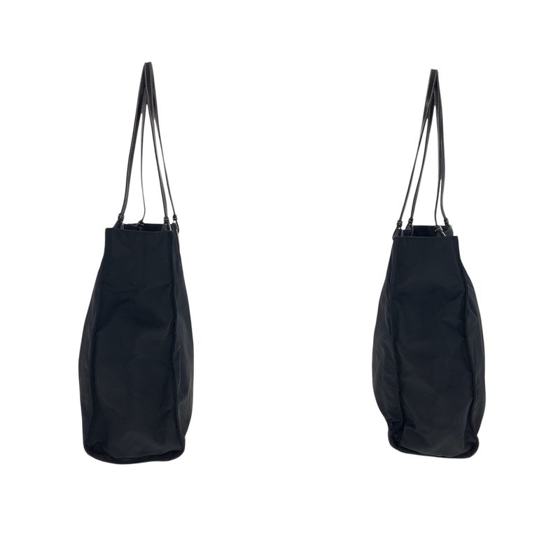 Prada Tessuto Black Silver Nylon Leather Tote