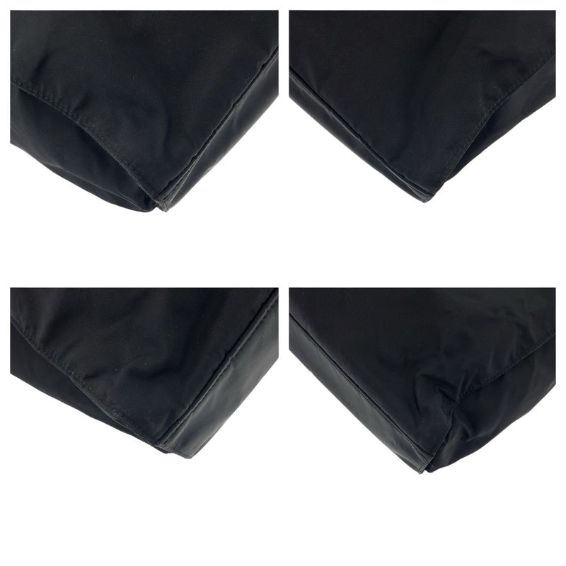 Prada Tessuto Black Silver Nylon Leather Tote