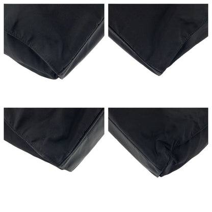Prada Tessuto Black Silver Nylon Leather Tote