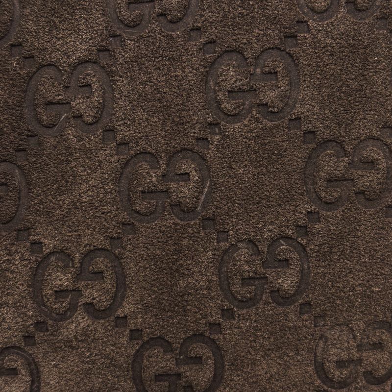 Gucci GG Pattern Tote Suede Brown