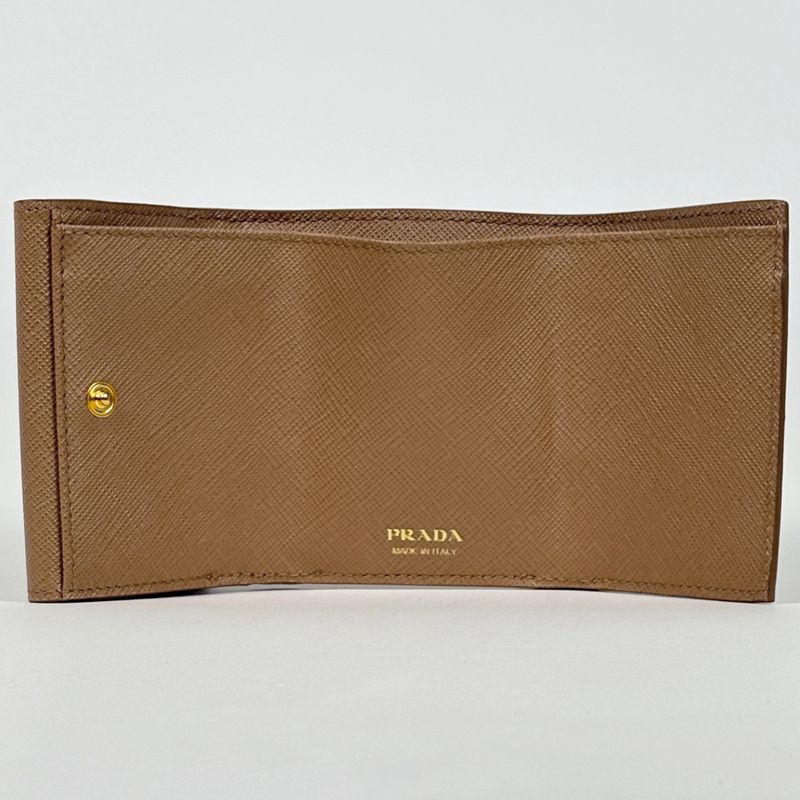 Prada Trifold Wallet Mini Compact Saffiano Leather