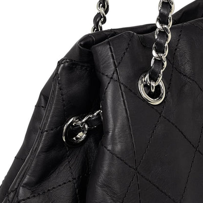 Chanel CC Logo Chain Shoulder Bag Quilted Leather Navy