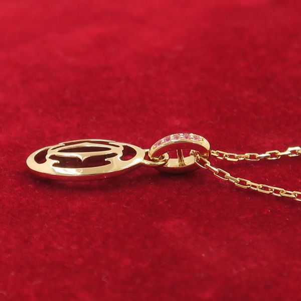 Cartier Logo Double Necklace Pink Saffiano