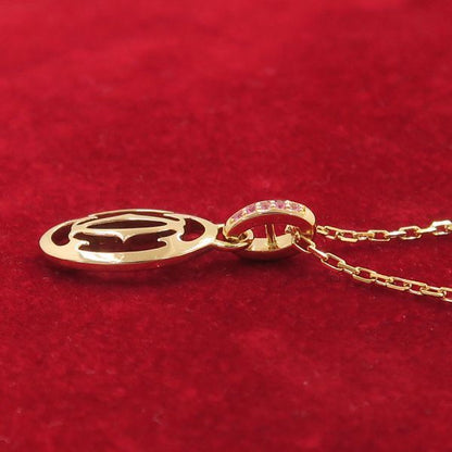Cartier Logo Double Necklace Pink Saffiano