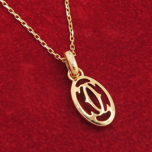 Cartier Logo Double Necklace Pink Saffiano