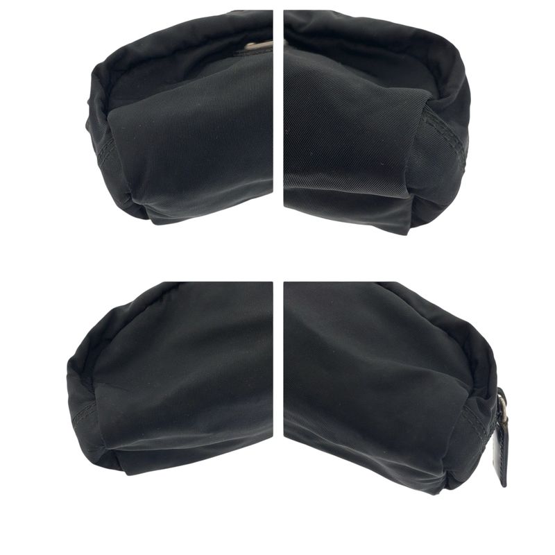 Prada Tessuto Black Silver Nylon Pouch