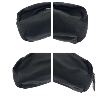 Prada Tessuto Black Silver Nylon Pouch