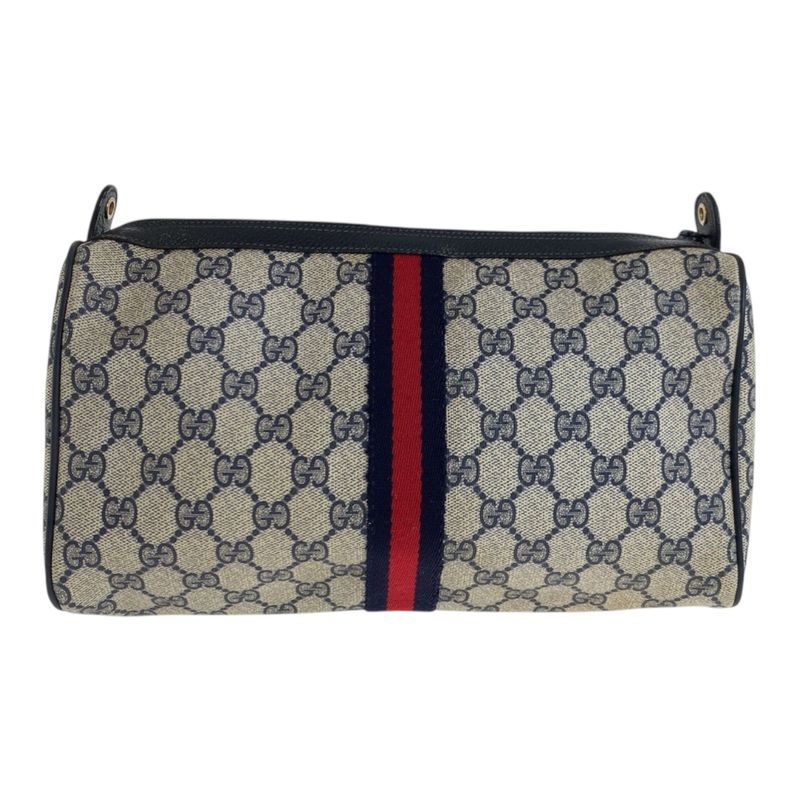 Gucci Vintage Sherry Line Gray GG Supreme Canvas 41 02 017 Clutch Second