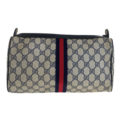Gucci Vintage Sherry Line Gray GG Supreme Canvas 41 02 017 Clutch Second