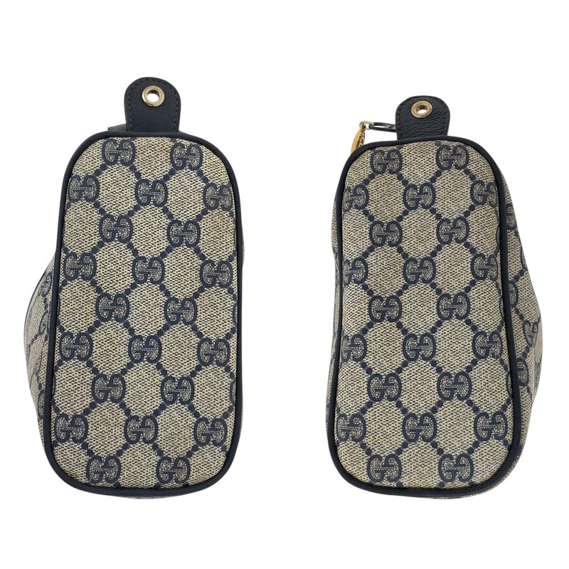 Gucci Vintage Sherry Line Gray GG Supreme Canvas 41 02 017 Clutch Second