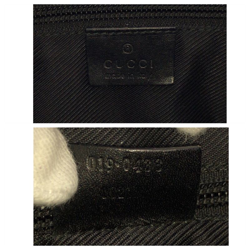 Gucci Beige Black Gold GG Canvas Leather 019 Shoulder Bag