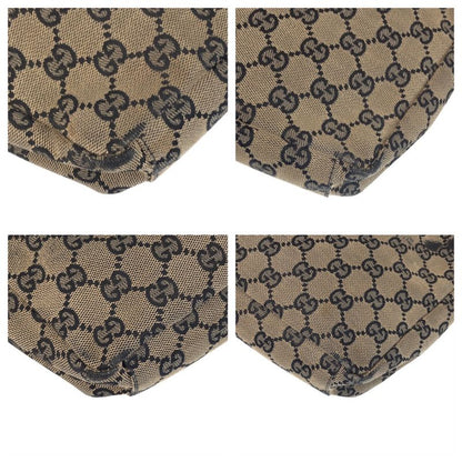 Gucci Beige Black Gold GG Canvas Leather 019 Shoulder Bag