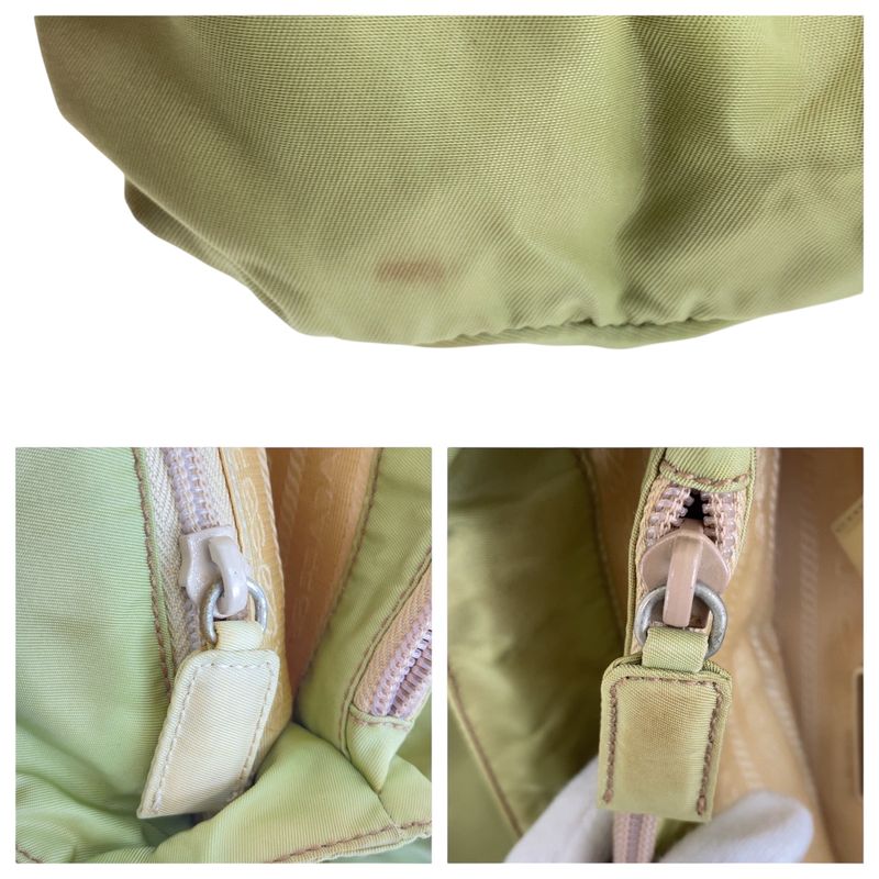 Prada Tessuto Green Silver Nylon Tote