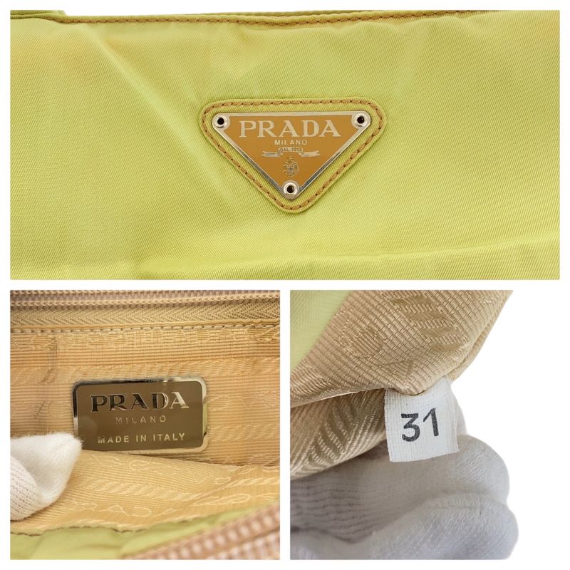 Prada Tessuto Green Silver Nylon Tote