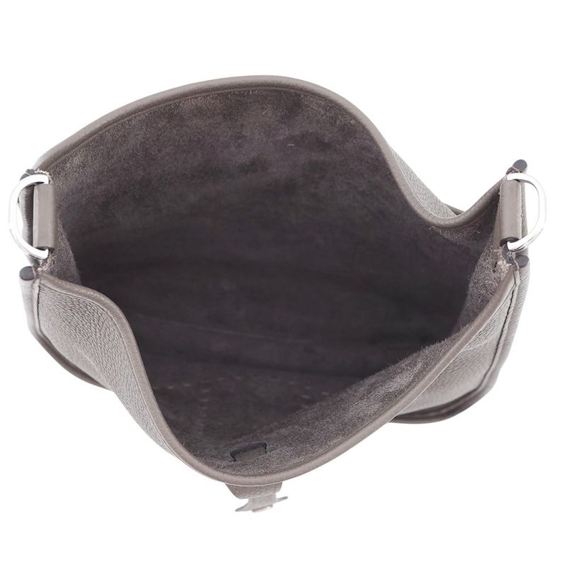 Hermes Shoulder Bag Evelyne 3 PM Ethane Silver Taurillon Clemence